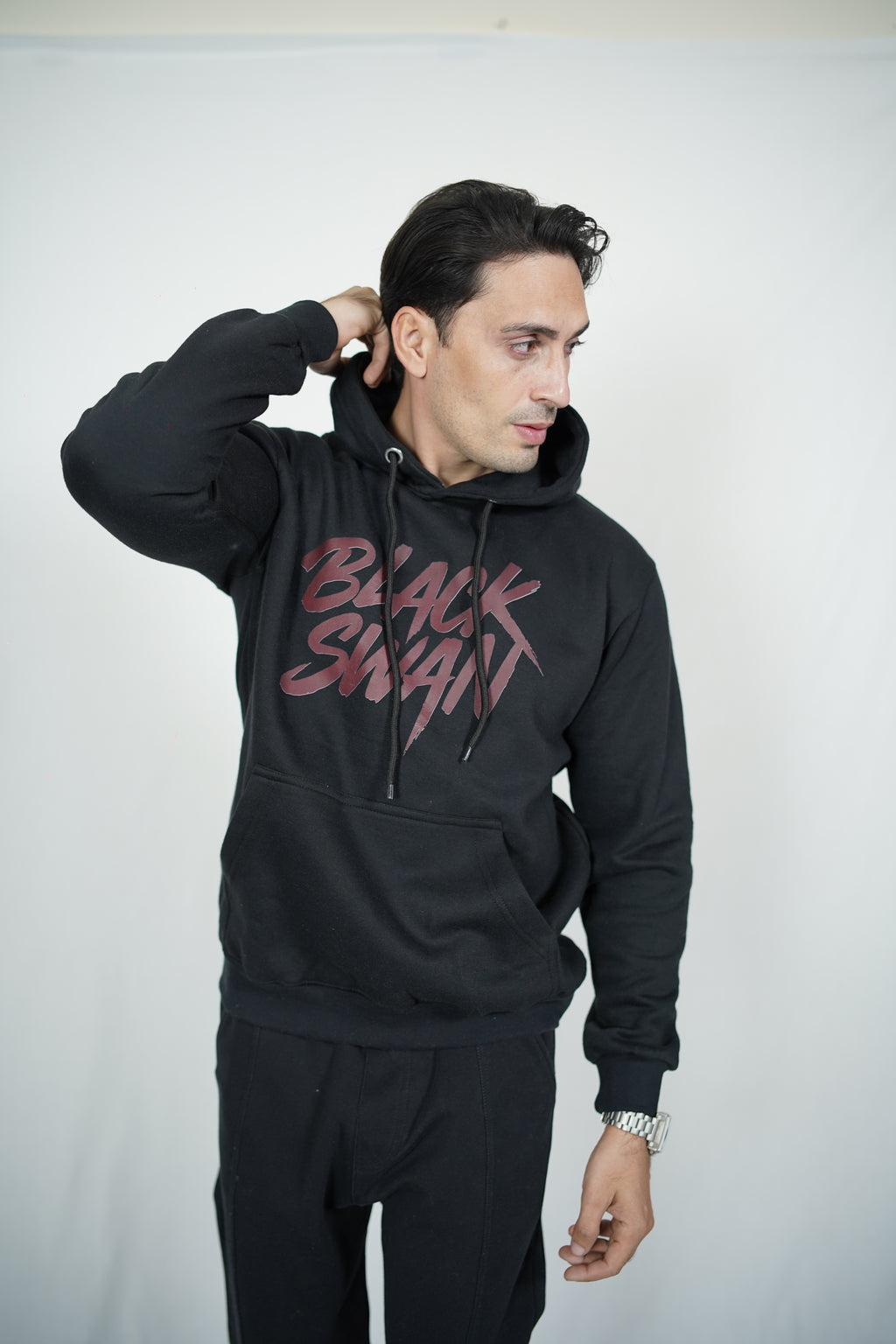 Black Swan Pattern Hoodie - Bold Edition