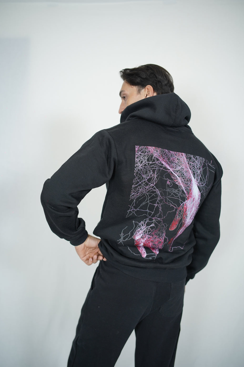 Black Swan Pattern Hoodie - Bold Edition