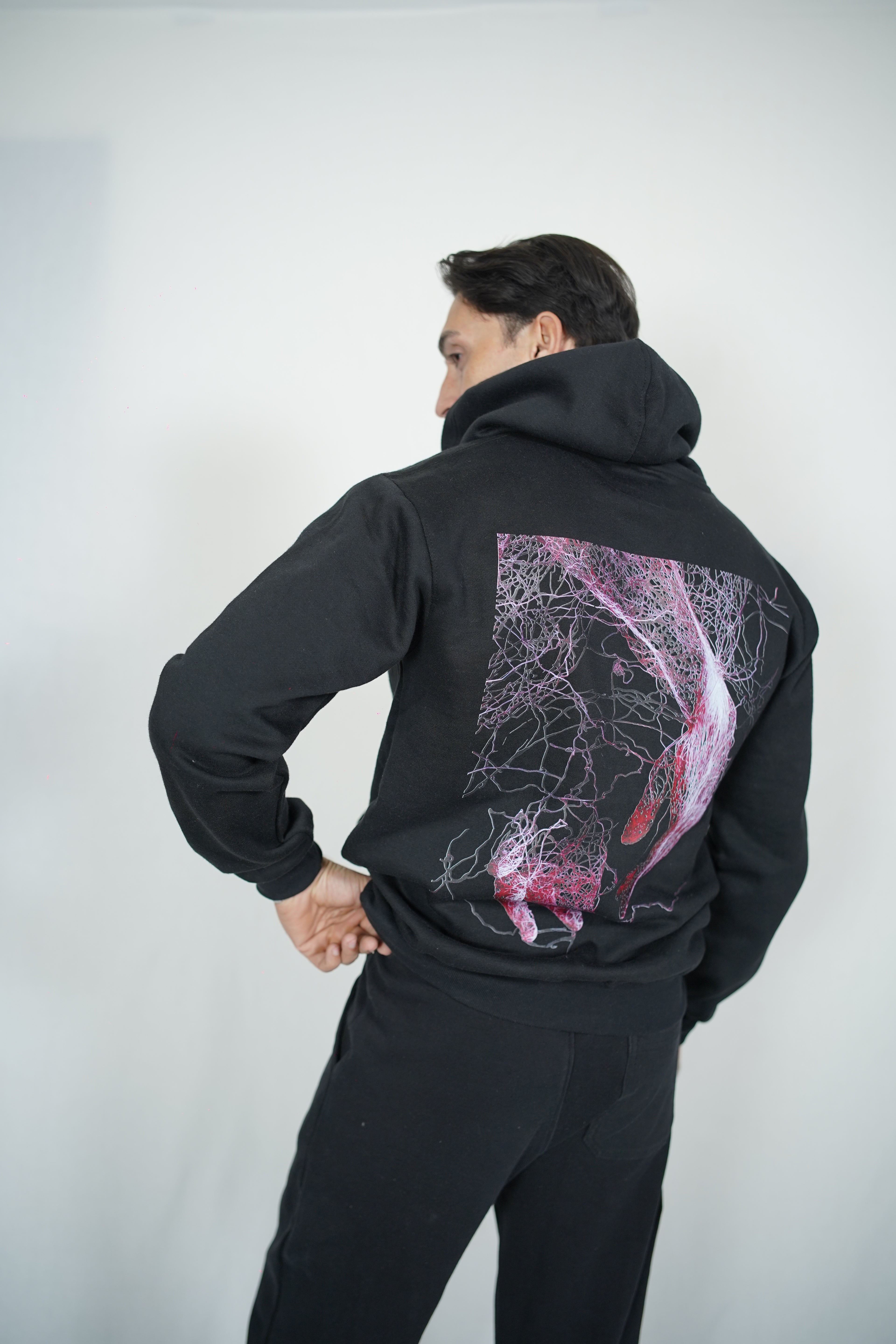 Black Swan Pattern Hoodie - Bold Edition