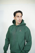 Black Swan Pattern Hoodie - Bottle Green